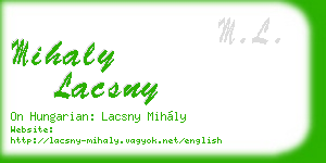 mihaly lacsny business card